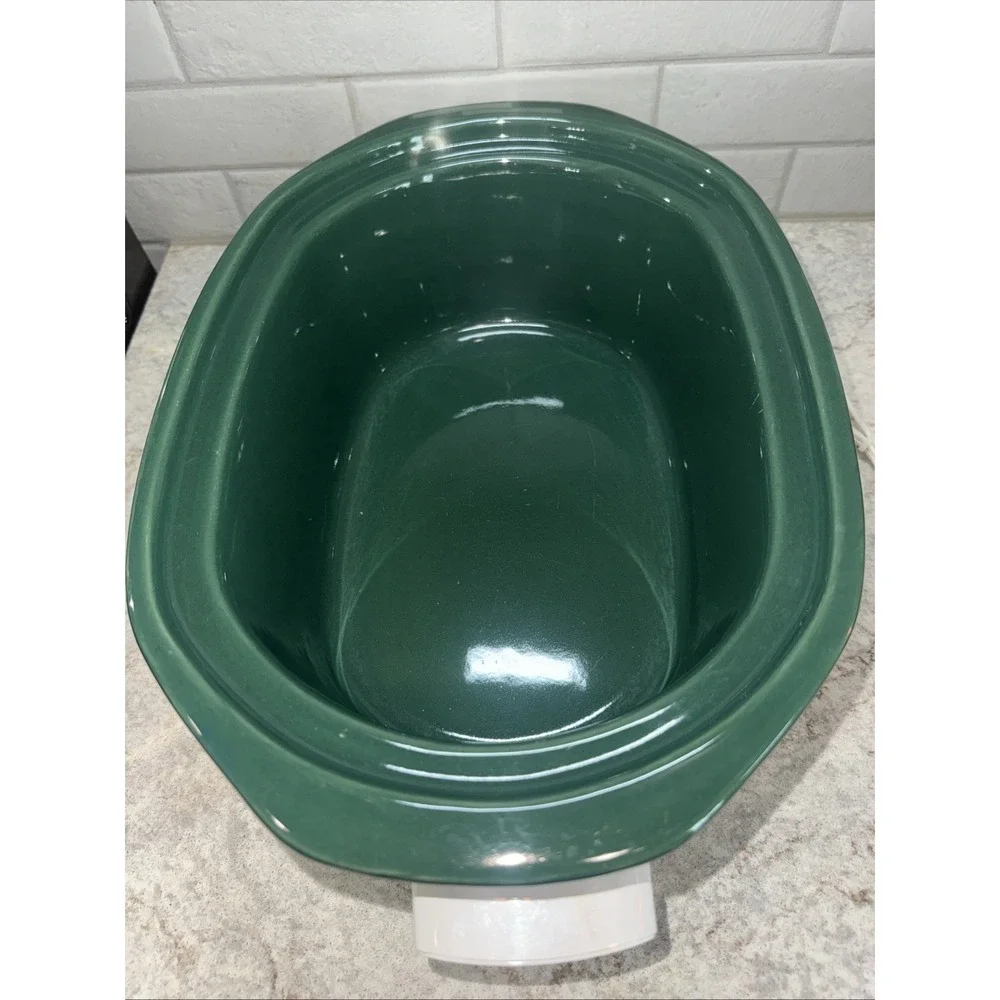 Vtg Rival Slow Cooker 3745 Oval 4.5 Qt Crock-Pot Ivy & Grapes Green White